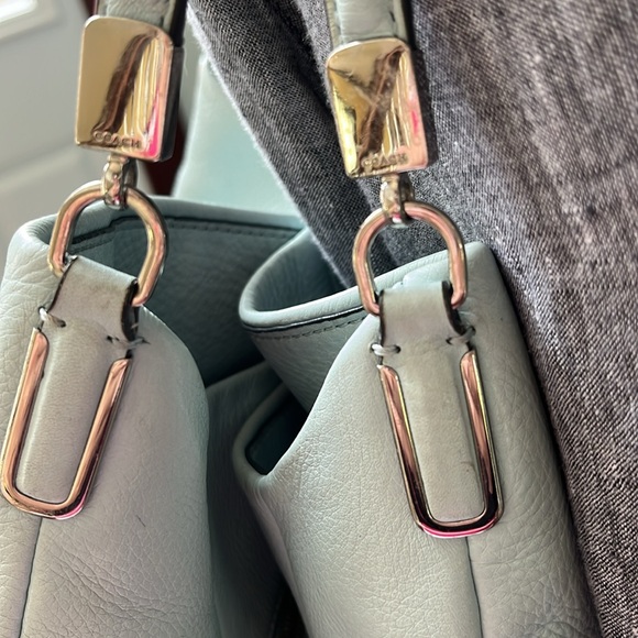 Coach  Phoebe  pebbled leather Light Blue Triple compartment, shoulder bag 26224 - Picture 7 of 17